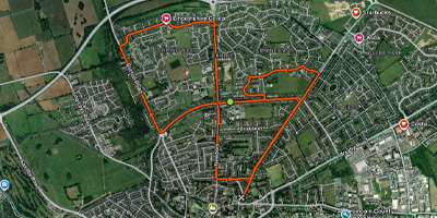 Interactive route map showing terrain analysis and accessibility data